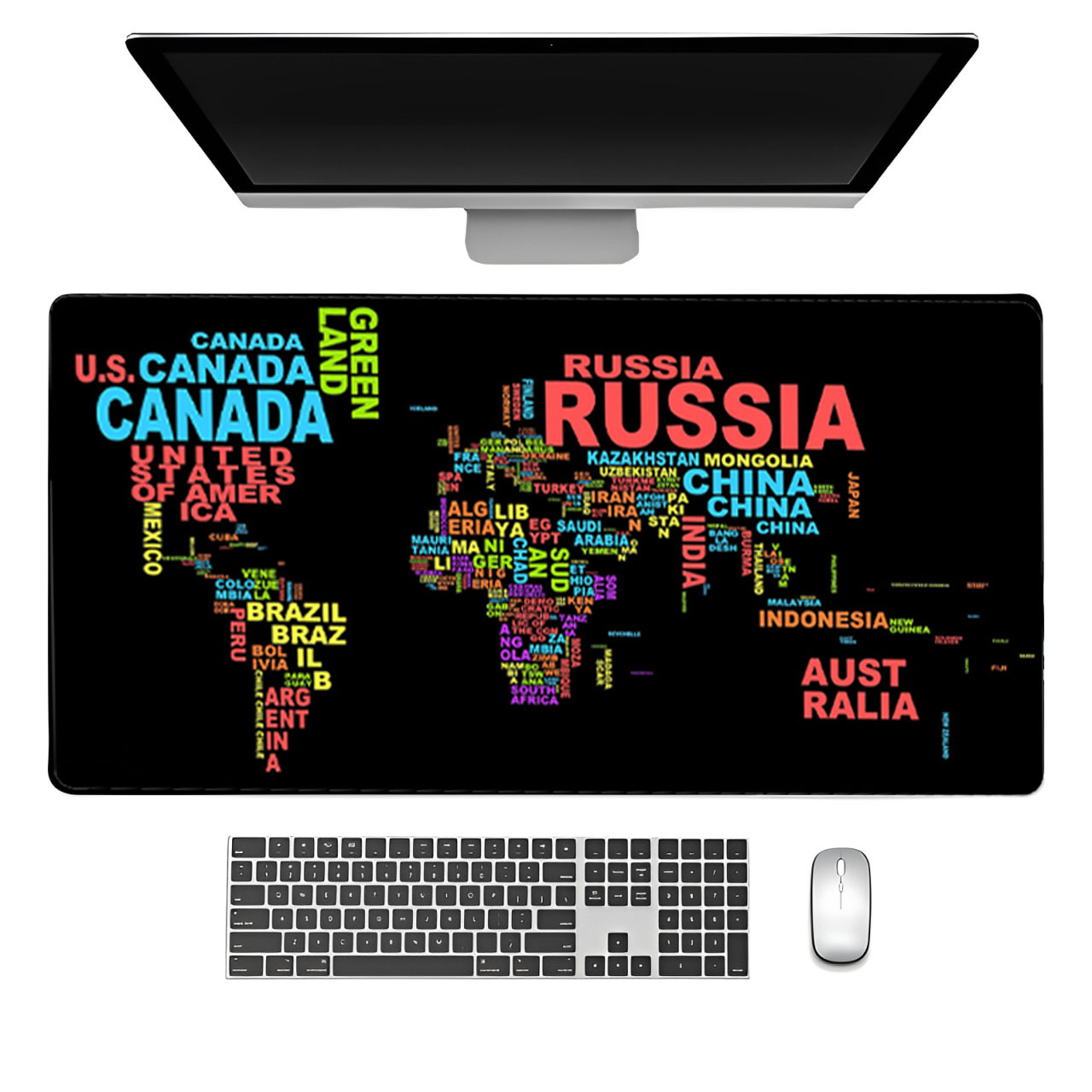Gaming Keyboard Name - Englische Ländernamen-Spickzettel-Tastenkombinationen Mauspad Tastatur Software Gaming
