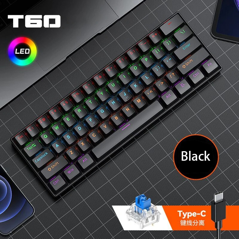 Gaming Keyboard Not Typing - Hot-Swap-fähige mechanische Tastatur T-WOLF T60, 61
