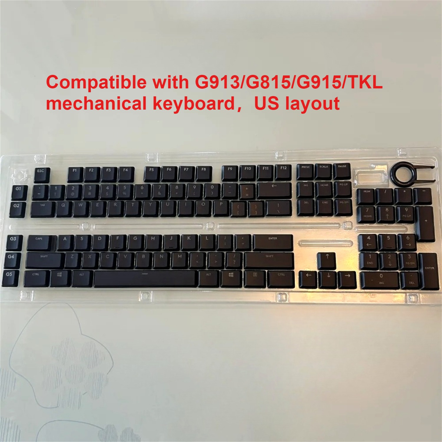 Keyboard Gaming Transparent - Transparente Low-Axis-Tastenkappen, kompatibel mit amerikanischem Layout,