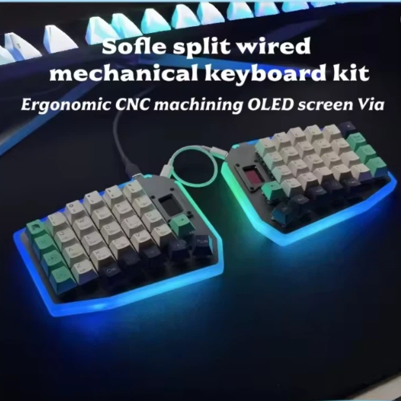 Gaming Keyboard Not Typing - Split Custom Mechanisches Tastatur-Kit, kabelgebunden, Hot-Swap,