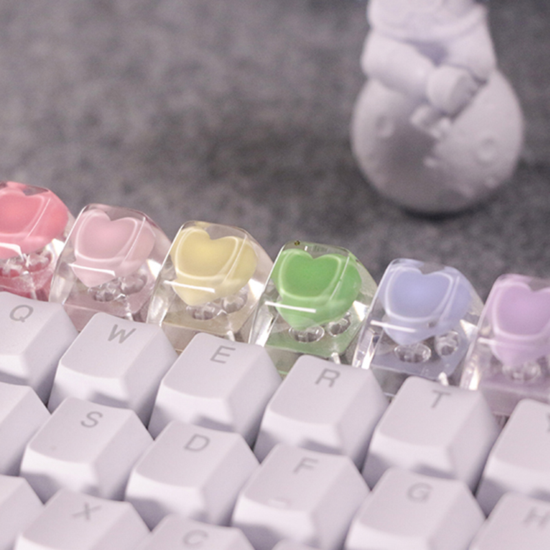 Keyboard Gaming Transparent - Personalisierte Transparent Harz Tastenkappen Liebe Herz