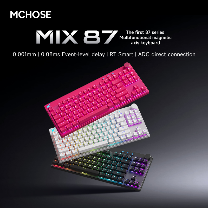 Keyboard Gaming Transparent - Mchose Mix87 Magnetische Switch-Tastatur, kabelgebundene Gaming-Tastatur,