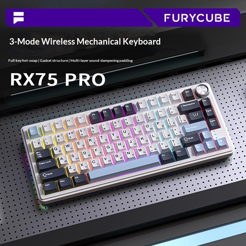 Gaming Keyboard Not Typing - Furycube Rx75 Pro Tri-Mode Russische anpassbare