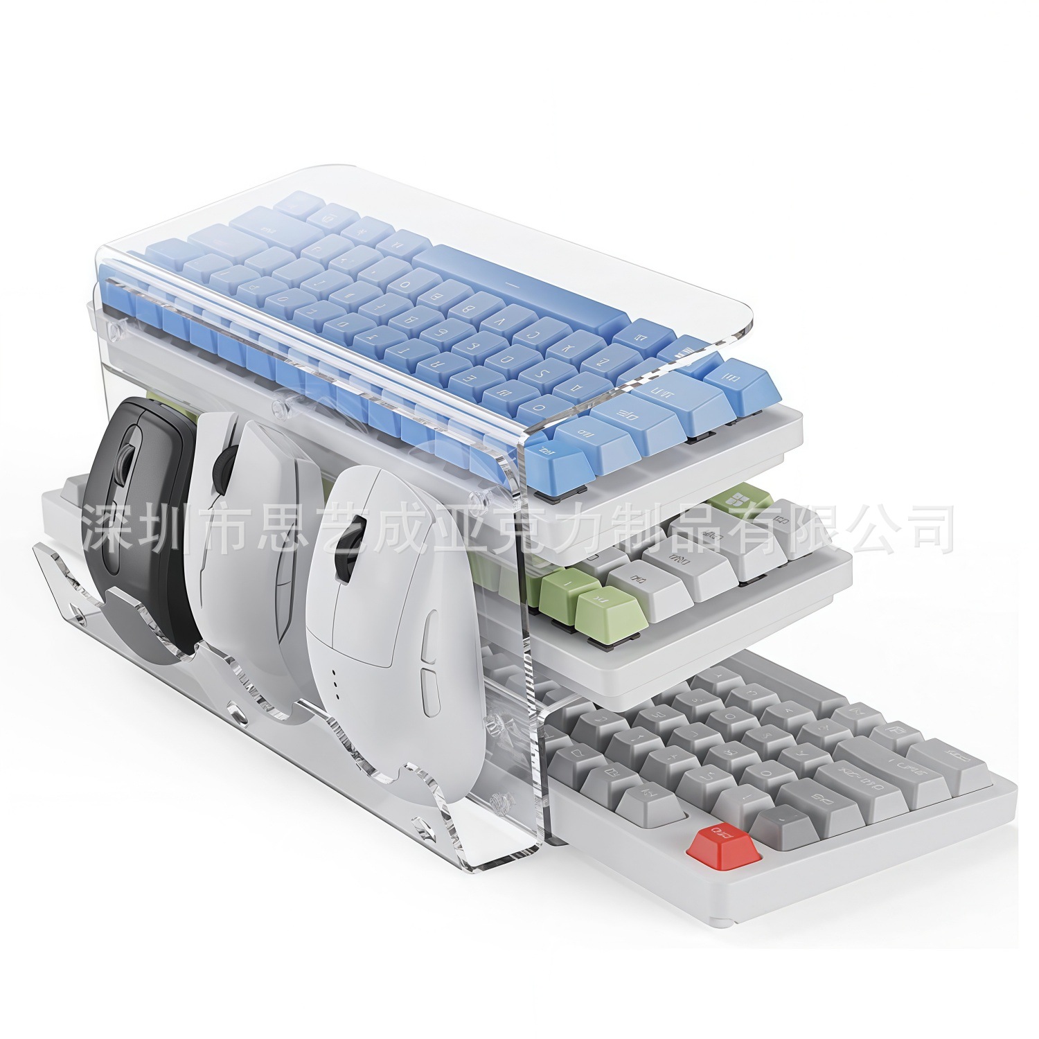 Keyboard Gaming Transparent - Neuer 3-Schicht-Acryl-Tastaturhalter, Transparenter Gaming-Tastaturständer für den