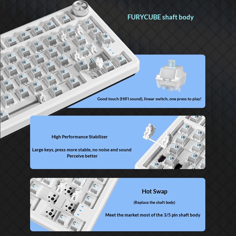 Furycube Rx75 Pro Tri-Mode Rus – Gaming Keyboard Not Typing Bewertung und Preis